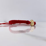 Pulsera Roja Herraje Letra K 0.55gr / 1cm / 5mm Tambor Bolas Neoprenos Rojas Oro Amarillo &