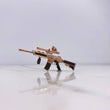 Dije Arma Fusil M 15.85gr / 3.4cm / Circones Negros Fucsia Oro Rosa &