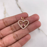 Dije Corazon Niñas 1.8gr / 2cm / Circones Fucsias Cafes Blancos Oro Rosa &