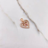 Dije Corazon Niñas 1.8gr / 2cm / Circones Fucsias Cafes Blancos Oro Rosa &