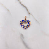 Dije Silueta Corazon 3.75gr / 2.5cm / Circones Azules Blancos Oro Rosa &