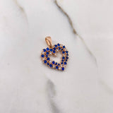 Dije Silueta Corazon 3.75gr / 2.5cm / Circones Azules Blancos Oro Rosa &
