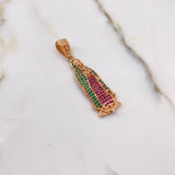 Dije Virgen Guadalupe 4.15gr / 4cm / Circones Fucsias Verdes Oro Rosa &