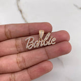 Dije Barbie 3.15gr / 2.8cm / Circones Blancos Oro Rosa &