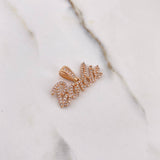Dije Barbie 3.15gr / 2.8cm / Circones Blancos Oro Rosa &