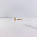 Anillo Corona 1.5gr / T7 1/2 / Circones Blancos Oro Amarillo $