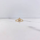 Anillo Corona 1.5gr / T7 1/2 / Circones Blancos Oro Amarillo $