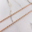 Cadena Militar 17.5gr / 55cm / 2.8mm Bolas Diamantadas Oro Rosa $