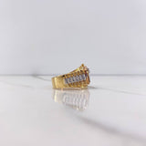 Anillo Correa Corona RX 7.4gr / T10 / Circones Blancos Tres Oros $