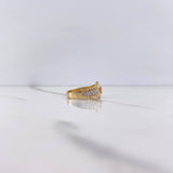 Anillo Correa Corona RX 4.5gr / T6 1/4 / Circones Blancos Tres Oros $
