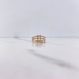 Anillo Moño Triple 4.15gr / T6 1/4 / Circones Blancos Tres Oros $