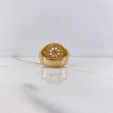 Anillo Timon 13.6gr / T11 1/4 / Circones Verde Blancos Oro Amarillo $