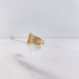 Anillo Infinito 4.1gr / T6 / Circones Blancos Dos Oros Amarillo Blanco $