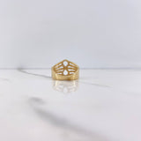 Anillo Infinito 4.1gr / T6 / Circones Blancos Dos Oros Amarillo Blanco $