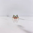 Anillo Mariposa 2.6gr / T6 1/2 / Circones Azules Verdes Fucsias Blancos Oro Amarillo $