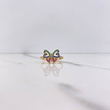Anillo Mariposa 2.6gr / T6 1/2 / Circones Azules Verdes Fucsias Blancos Oro Amarillo $