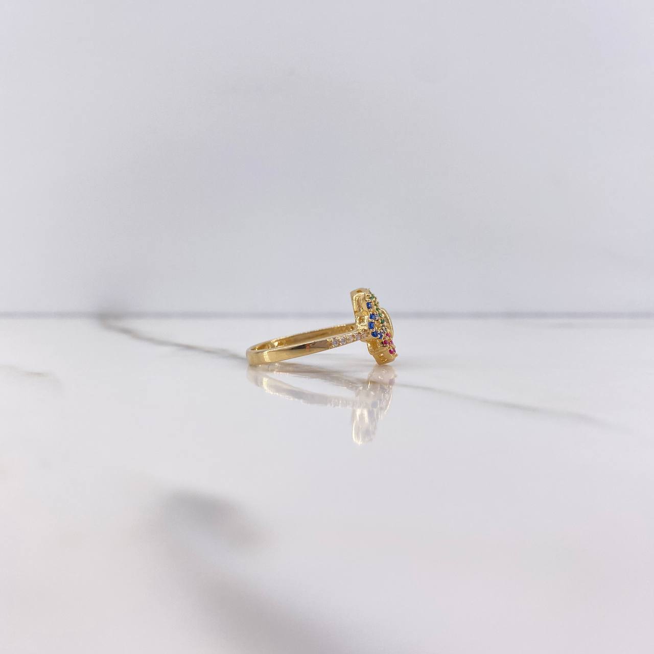 Anillo Mariposa 2.6gr / T6 1/2 / Circones Azules Verdes Fucsias Blancos Oro Amarillo $