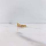 Anillo Corona 2.9gr / T6 1/4 / Circones Rosados Blancos Oro Amarillo $