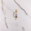 Dije Gato Luna 1.75gr / 3.3cm / Circones Blancos Oro Amarillo $