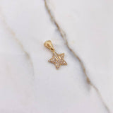 Dije Estrella 1.35gr / 2cm / Circones Blancos Oro Amarillo &