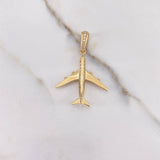 Dije Avion 2.85gr / 4cm / Circones Blancos Oro Amarillo $