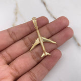 Dije Avion 2.85gr / 4cm / Circones Blancos Oro Amarillo $