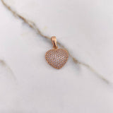 Dije Corazon 1.85gr / 2.1cm / Circones Blancos Oro Rosa $