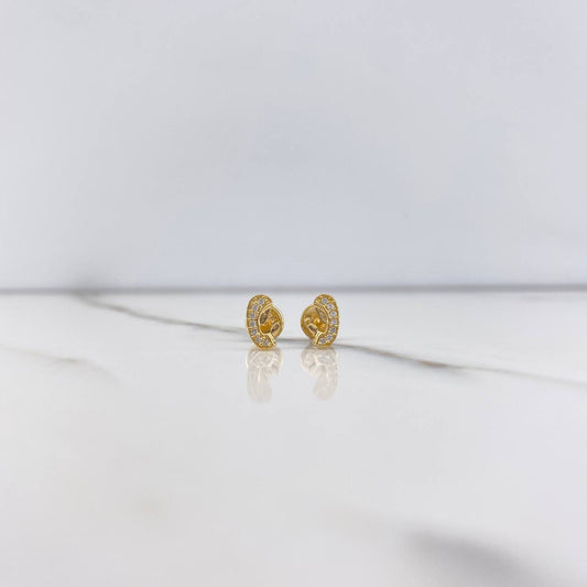 Topos Virgen Maria 0.65gr / Silueta Circones Blancos Oro Amarillo &