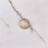 Anillo Gotas 2.2gr / T7 1/4 / Circones Blancos Oro Amarillo $