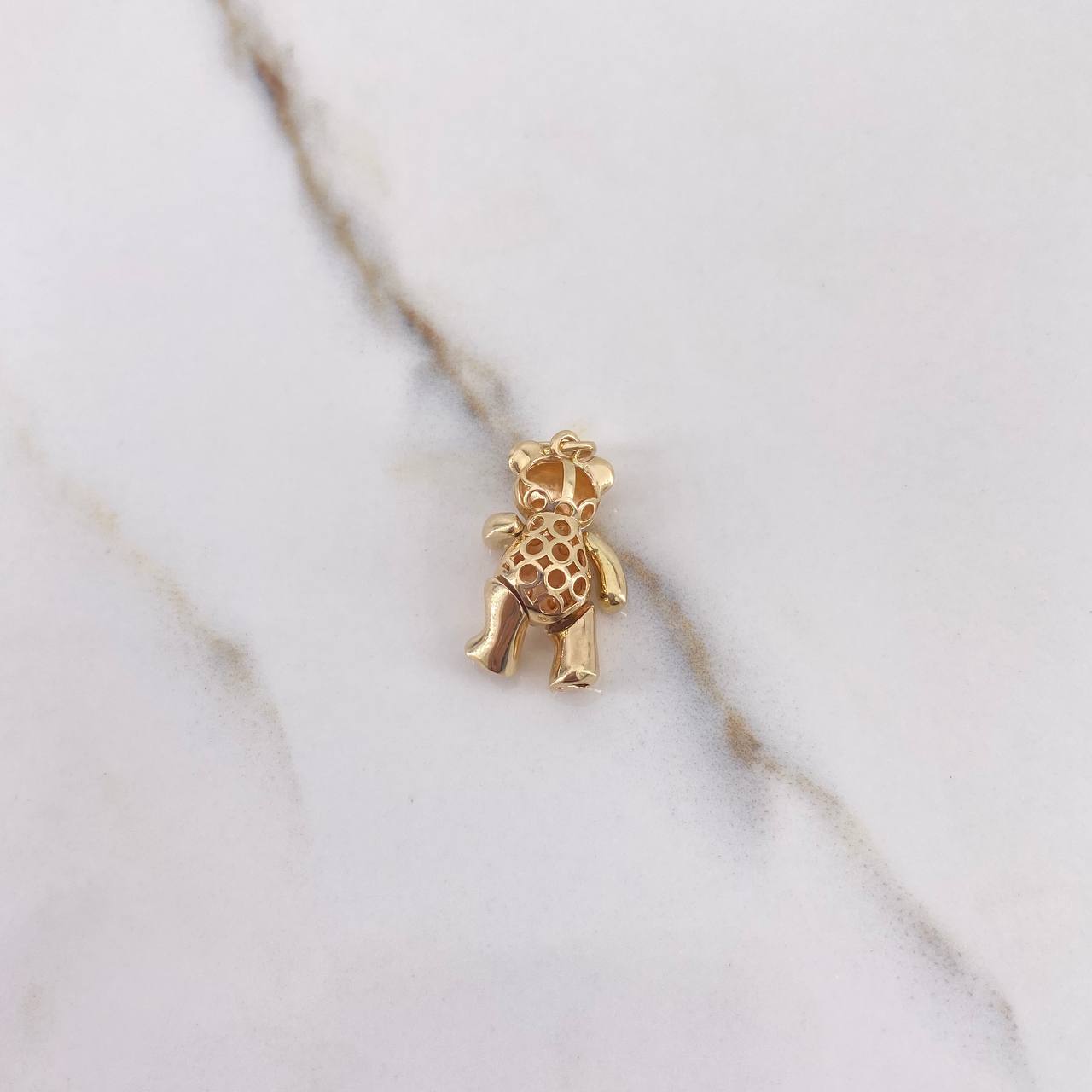 Dije Oso Articulado 4.05gr / 2.4cm / Liso Oro Amarillo $