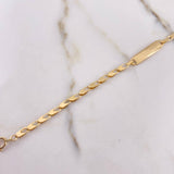 Pulso Bebé Ojiva 1.6gr / 16cm / 3mm Placa Rectangular Curva Liso Oro Amarillo $