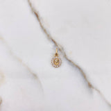 Dije Virgen María 0.7gr / 1.7cm / Circones Blancos Oro Amarillo $