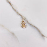 Dije Virgen María 0.7gr / 1.7cm / Circones Blancos Oro Amarillo $