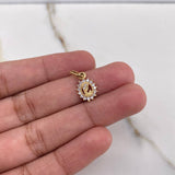 Dije Virgen María 0.7gr / 1.7cm / Circones Blancos Oro Amarillo $