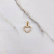 Dije Silueta Corazon 0.9gr / 1.8cm / Circones Blancos Oro Amarillo $