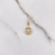 Dije Silueta Corazon Ancla 1gr / 2.4cm / Circones Blancos Oro Amarillo $
