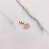 Dije Corona 0.9gr / 1.8cm / Circones Blancos Oro Amarillo $