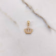 Dije Corona 0.9gr / 1.8cm / Circones Blancos Oro Amarillo $