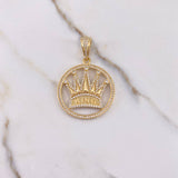 Dije Corona Rey 8.1gr / 4.4cm / Circones Blancos Oro Amarillo $