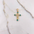Dije Cruz 2.7gr / 3.5cm / Circones Verdes Blancos Oro Amarillo $