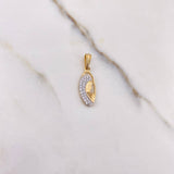 Dije Virgen María 1.15gr / 2.3cm / Silueta Circones Blancos Dos Oros Amarillo Blanco $