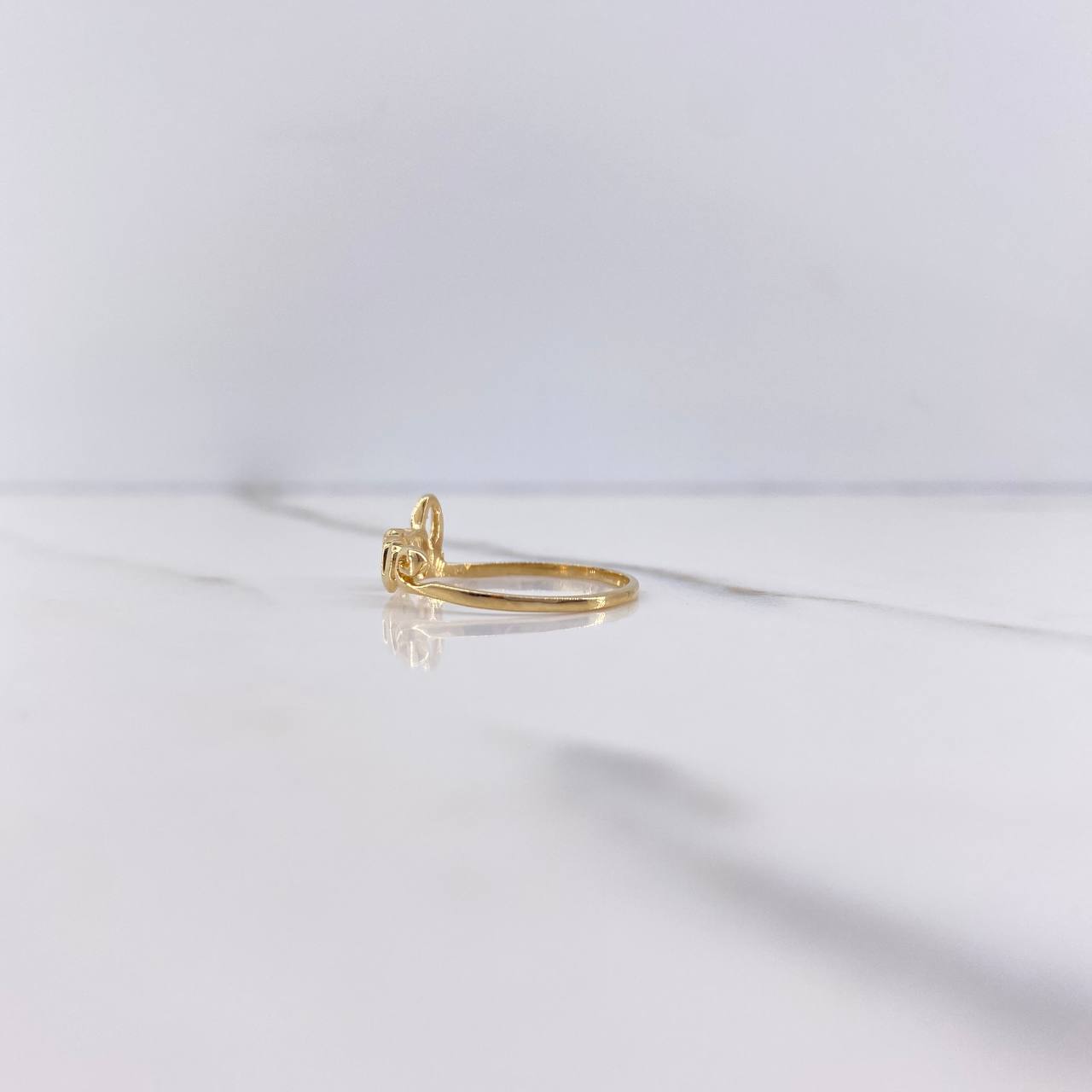 Anillo Love 1.25gr / T7 / Circones Blancos Oro Amarillo $