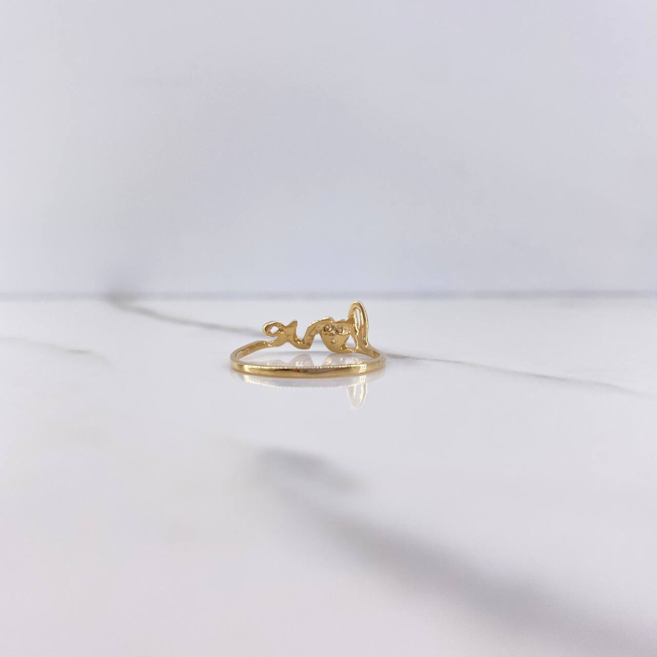 Anillo Love 1.25gr / T7 / Circones Blancos Oro Amarillo $