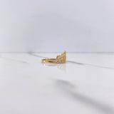 Anillo Corona Corazon 15s 2.4gr / T6 1/2 / Circones Blancos Oro Amarillo $