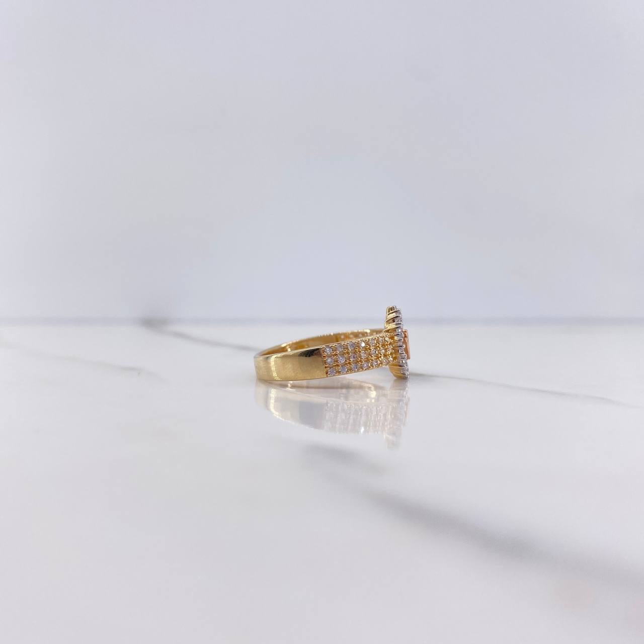 Anillo Correa Corona RX 3.7gr / T8 / Circones Blancos Tres Oros $