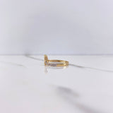 Anillo Pies 1.65gr / T6 3/4 / Circones Blancos Dos Oros Amarillo Blanco $