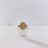 Anillo Virgen Milagrosa 3.5gr / T6 1/2 / Circones Fucsias Verdes Blancos Oro Amarillo $