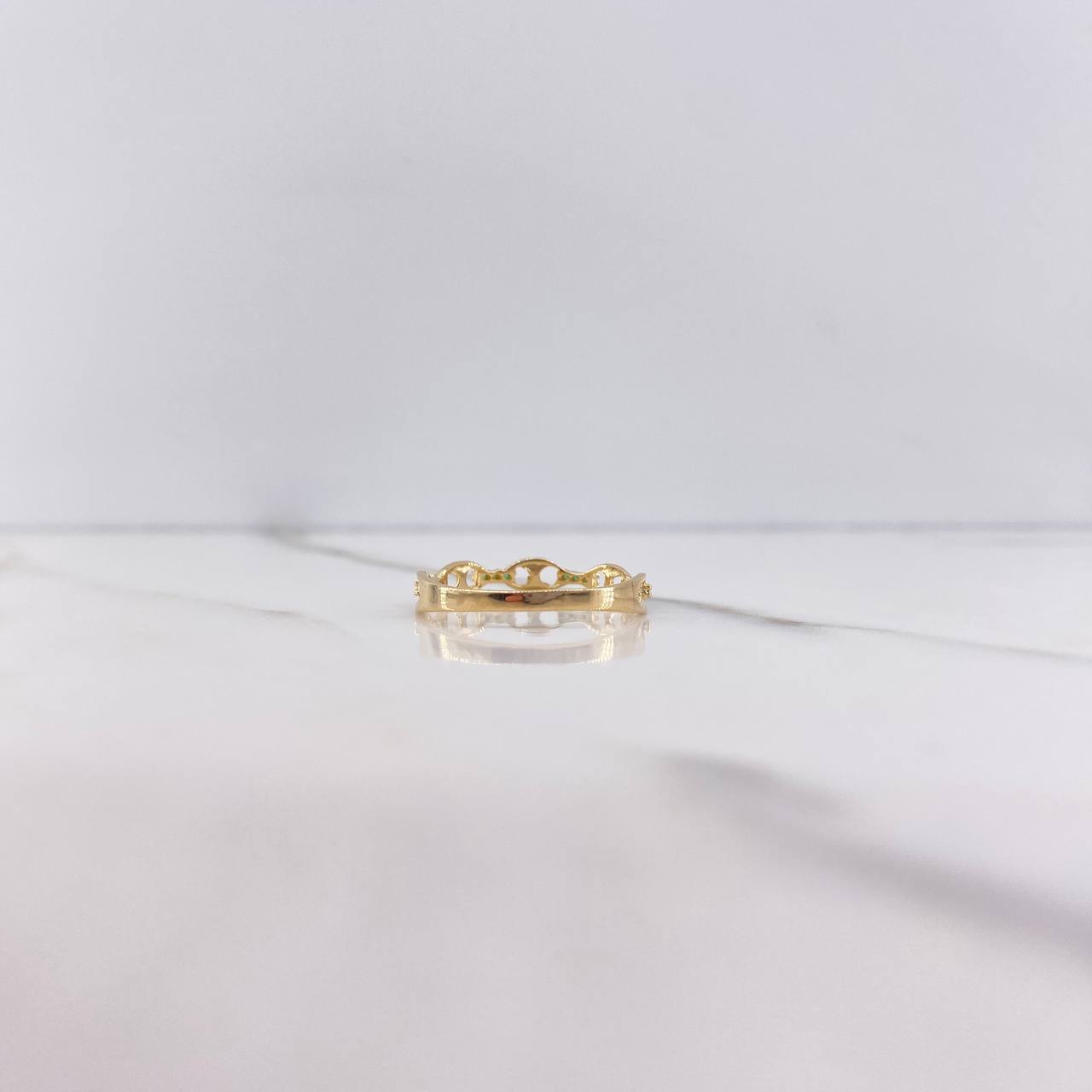 Anillo GC 1.3gr / T8 1/4 / Circones Verdes Oro Amarillo $