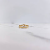 Anillo Solitario Cajon 2.1gr / T7 / Circones Blancos Oro Amarillo $