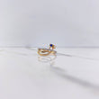 Anillo Lineas Curvas 2.5gr / T6 / Circones Azul Blancos Dos Oros Amarillo Blanco $